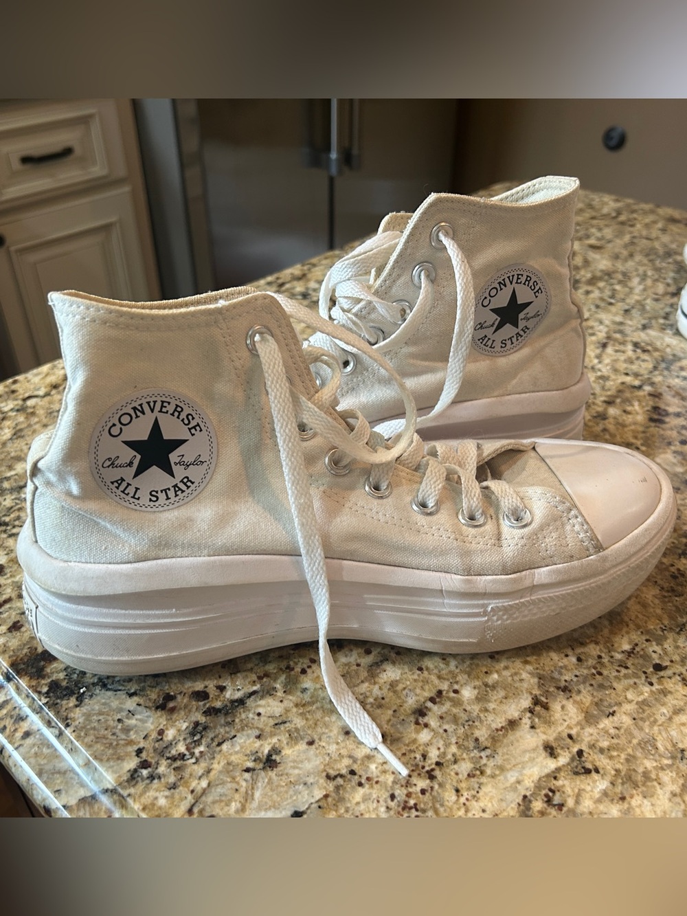 Converse High Top Platform Sneakers in White